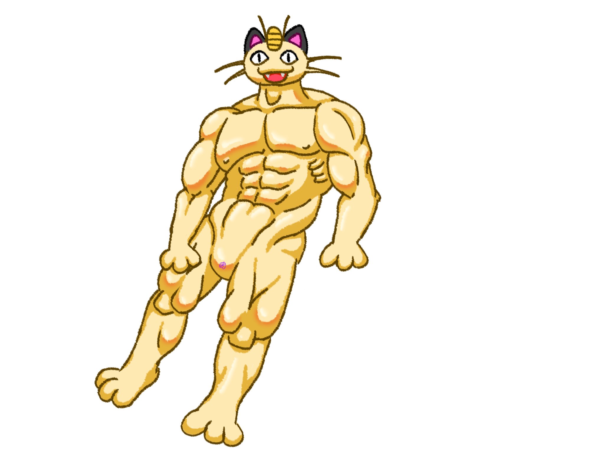 a muscular meowth