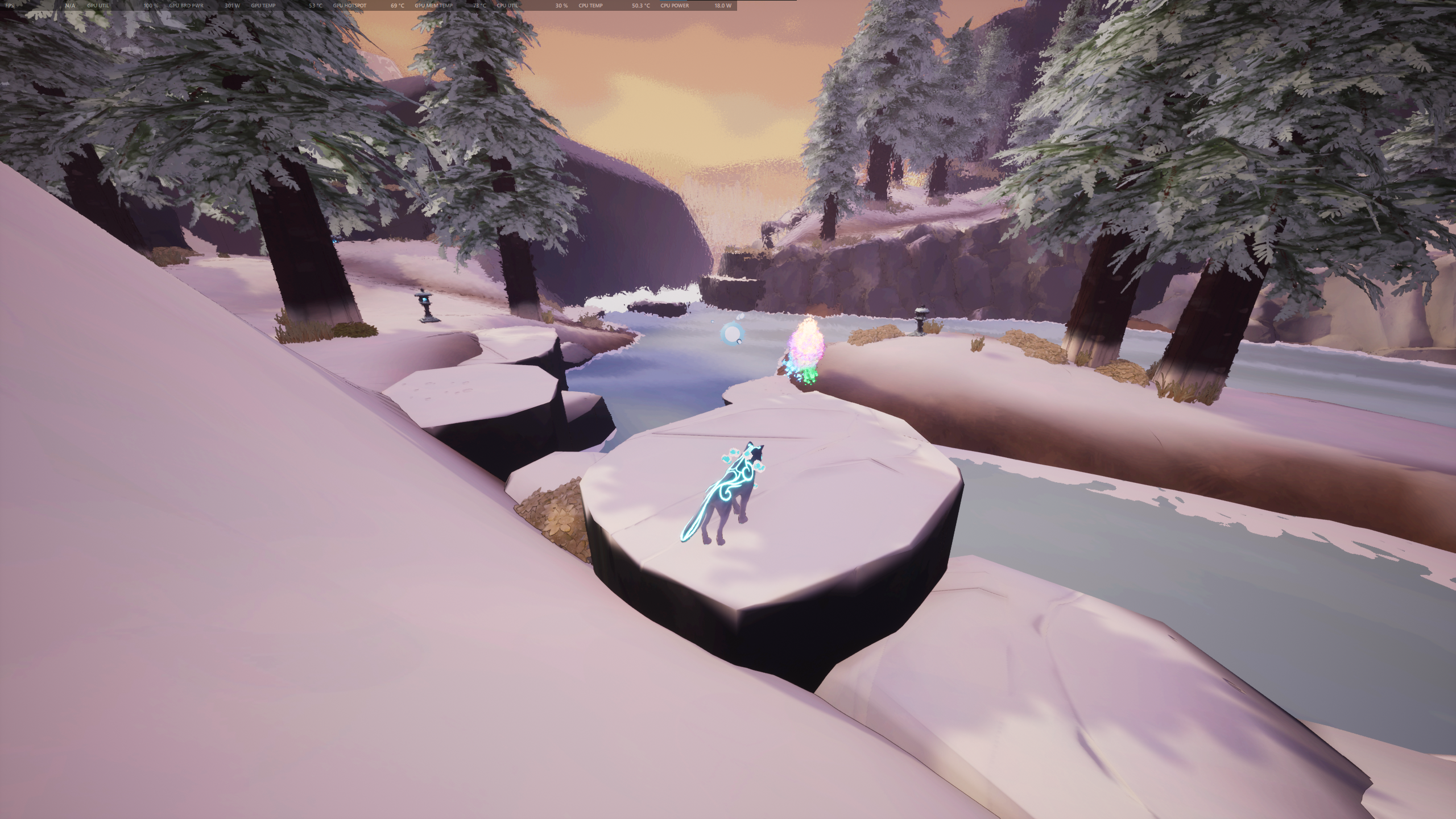 Kazeyo stands in front of a colorful floating flame.